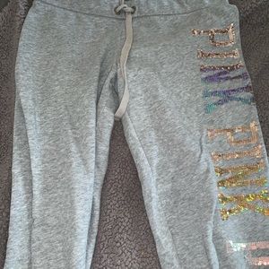Pink sequence sweats